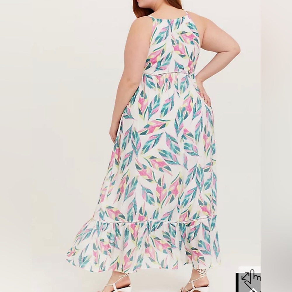 Torrid Maxi Natural Woven Tiered Dress, Size 3